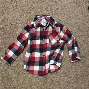 Place Plaid Button Down Shirt - Red, Navy, and White